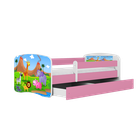 Kocot Kids, Babydreams, łóżko z materacem, różowe, safari, 80-160 cm