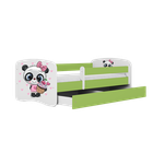 Kocot Kids, Babydreams, łóżko z materacem, zielone, panda z babeczką, 80-160 cm