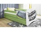 Kocot Kids, Babydreams, łóżko z szufladą i materacem, zielone, auto sportowe, 80-180 cm