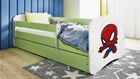 Kocot Kids, Babydreams, łóżko z szufladą i materacem, zielone, superbohater, 80-180 cm