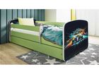 Kocot Kids, Babydreams, łóżko z szufladą i materacem, zielone, wyścig, 80-180 cm