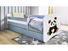 Kocot Kids, Babydreams, łóżko z szufladą, niebieskie, panda, 70-140 cm
