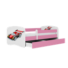 Kocot Kids, Babydreams, łóżko z szufladą, różowe, auto wyścigowe, 70-140 cm