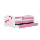 Kocot Kids, Babydreams, łóżko z szufladą, różowe, jednorożec, 80-160 cm