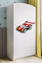 Kocot Kids, Babydreams, szafa, biała, auto wyścigowe, 181.2-52-90 cm