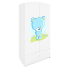 Kocot Kids, Babydreams, szafa, biała, niebieski miś, 181.2-52-90 cm