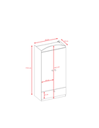 Kocot Kids, Babydreams, szafa, różowa, koparka, 181.2-52-90 cm