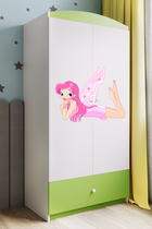 Kocot Kids, Babydreams, szafa, zielona, wróżka ze skrzydełkami, 181.2-52-90 cm