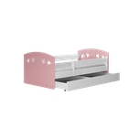 Kocot Kids, Julia, łóżko z materacem, pudrowy róż, 80-180 cm