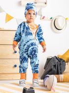 Kombinezon przejściowy chłopięcy z kapturem, niebieski, Nicol