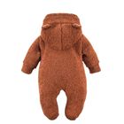 Kombinezon przejściowy chłopięcy z kapturem, ocieplany, brązowy, Eevi