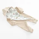 Kombinezon przejściowy chłopięcy z kapturem, welurowy, beżowy, Nicol