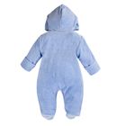 Kombinezon przejściowy chłopięcy z kapturem, welurowy, niebieski, Eevi