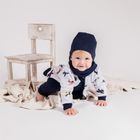 Komplet chłopięcy, Czapka, Komin, granatowy, Nicol