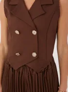 Komplet damski, brązowy, Italy Moda