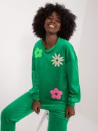 Komplet damski, welurowy, zielony, Italy Moda