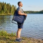 Koopman, fotel plażowy z podłokietnikami, składany, granatowy, 25-52-54/66 cm