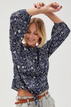 Koszula damska, granatowa, Moodo