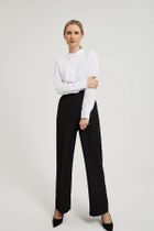 Koszula damska z długim rękawem, biała, Moodo