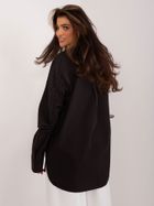 Koszula damska z długim rękawem, czarna, Lakerta