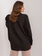 Koszula damska z długim rękawem, czarna, Lakerta