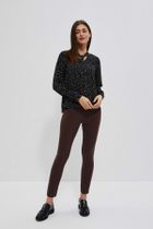 Koszula damska z długim rękawem, czarna, Moodo