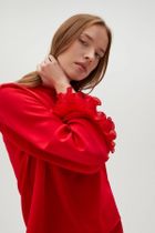 Koszula damska z długim rękawem, czerwona, Moodo