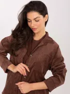 Koszula damska z długim rękawem, oversize, brązowa, Sublevel