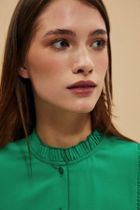 Koszula damska z długim rękawem, zielona, Moodo