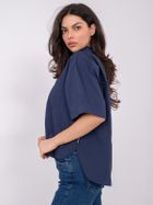 Koszula damska z krótkim rękawem, oversize, granatowa, Sublevel