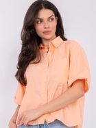 Koszula damska z krótkim rękawem, oversize, pomarańczowa, Sublevel