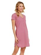 Koszula nocna damska z krótkim rękawem, różowa, Doctor Nap