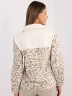 Kurtka damska, polarowa, beżowa, Sublevel