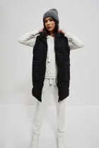 Kurtka damska z kapturem, 2w1, czarna, Moodo