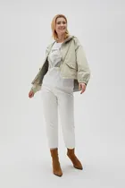 Kurtka damska z kapturem, khaki, Moodo