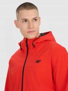 Kurtka męska z kapturem, czerwona, 4F
