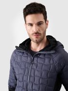 Kurtka męska z kapturem, granatowa, 4F