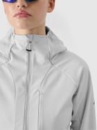 Kurtka softshell damska z kapturem, szara, 4F