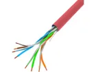 Lanberg, kabel LAN UTP, 100MB/S 305M DRUT CCA, czerwony