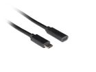 Lanberg, przedłużacz, USB-C M/F 3.1, 1.5m, czarny