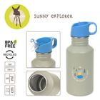 Lassig, Sunny Explorer, bidon ze stali nierdzewnej, Green/Blue, 500 ml