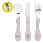 Lassig, Tiny Team, zestaw sztućców ze stali nierdzewnej, kotek, 3 szt.