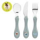 Lassig, Tiny Team, zestaw sztućców ze stali nierdzewnej, piesek, 3 szt.