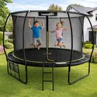 Lean Sport, trampolina ogrodowa z siatką wewnętrzną, czarno-zielona, 487 cm, 16ft