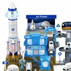Lean Toys, baza kosmiczna z rakietą, pojazd interaktywny