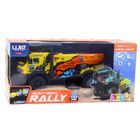 Lean Toys, ciężarówka, interaktywny pojazd zdalnie sterowany, źółto-pomarańczowa