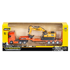 Lean Toys, ciężarówka, pojazd z naczepą, pomarańczowa, 1:50