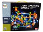 Lean Toys, klocki magnetyczne, tor kulkowy, świecący, 110 elementów