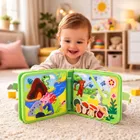 Lean Toys, książeczka sensoryczna 3D, filcowa, dzikie zwierzęta