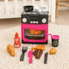 Lean Toys, kuchenka z piekarnikiem i akcesoriami, interaktywna, różowa